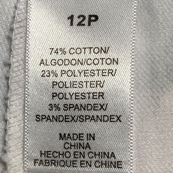 Alfred Dunner White Wide Leg Elastic Waist Cotton Polyester Blend Dress Pants 12 - Picture 5 of 6